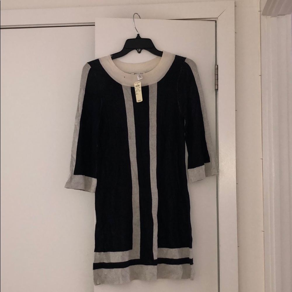 NWT Alice & Olivia Navy & White Wool Dress